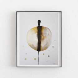 minimalistyczny obraz,tusz,czarny,złoty - Obrazy - Wyposażenie wnętrz