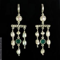 agat,perła,antyczne,oryginalne - Kolczyki - Biżuteria
