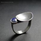 Pierścionki pierścień srebro,lapis lazuli,awangardowy,surowy