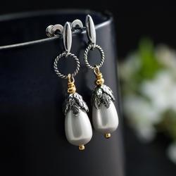 romantyczne kolczyki,kolczyki z perłami,unikaty - Kolczyki - Biżuteria