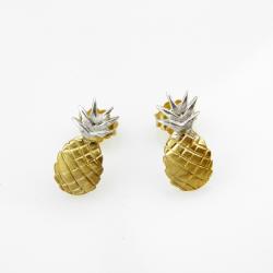 kolczyki ananasy,biżuteria,srebrna,na prezent - Kolczyki - Biżuteria
