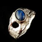 Pierścionki labradoryt kobaltowy,asymetryczny pierścień