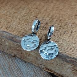 surowe minimalistyczne kolczyki srebrne - Kolczyki - Biżuteria