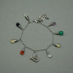 bransoletka,regulowana,kolorowa,wire wrapping - Bransoletki - Biżuteria