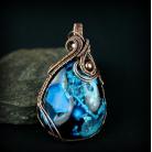 Wisiory wire wrapping,miedziany naszyjnik,agat