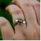 Pierścionki pierścionek z cytrynem leśny,listki dębu