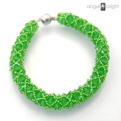 Bransoletka Kryształowa Zielona magnes - Bransoletki - Biżuteria