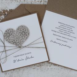 minimalistyczna piękna kartka ślubna na ślub - Kartki okolicznościowe - Akcesoria