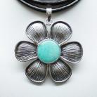 elegancki wisior ze srebra i amazonitu niebieski