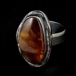 agat ognisty,srebro,unikatowy pierścień,regulowany - Pierścionki - Biżuteria