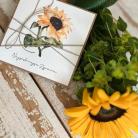 Kartki okolicznościowe kartka urodzinowa ze słonecznikiem,ręcznie robiona