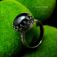 Pierścionki basniowy ozdobny pierścionek z czarną perłą,srebro