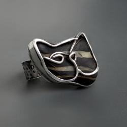 pierścionek srebro,ekstrawagancki,metaloplastyka - Pierścionki - Biżuteria