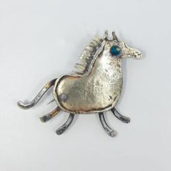 broszka koń,konik srebrny,do szala - Broszki - Biżuteria