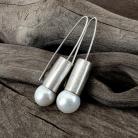 Kolczyki kolczyki srebrne,perły,metaloplastyka