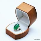 Pierścionki pierścionek z zielonym onyksem,srebro,biżuteria