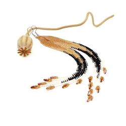 długie wąskie koralikowe kolczyki z frędzlami - Kolczyki - Biżuteria