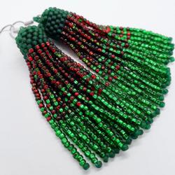 kolczyki z chwostem,zielone,długie,na prezent - Kolczyki - Biżuteria