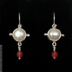 perła,jadeit,antyczne,oryginalne - Kolczyki - Biżuteria