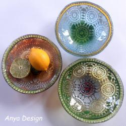kolorowe szkło,fusing,kolorowe miseczki - Ceramika i szkło - Wyposażenie wnętrz