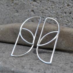 minimalizm nowoczesne srebrne kolczyki sztyfty - Kolczyki - Biżuteria