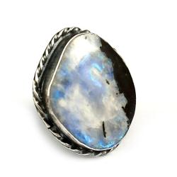 kamień księżycowy Zjawiskowy pierścionek - Pierścionki - Biżuteria