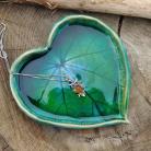 Ceramika i szkło serce,ceramiczna podstawka serce,talerzyk,zielona