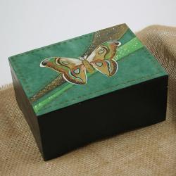 Treasure BOX,szkatułka na biżuterie,motyl,ćma - Pudełka - Wyposażenie wnętrz