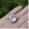 Pierścionki duży srebrny pierścionek z kryształem górskim