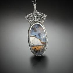 srebrny,wisior,z motywem drzewa,z jsapisem - Naszyjniki - Biżuteria