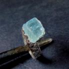 Pierścionki pierścionek srebrny z akwamarynem,błękitny