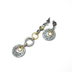 asymetryczne srebrne kolczyki,wiszące,koła - Kolczyki - Biżuteria