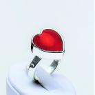 Pierścionki pierścionek serce,srebro,koral,biżuteria