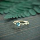 Pierścionki złoty pierścionek zaręczynowy,topaz London Blue