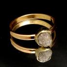 Pierścionki przepiękny pierścionek z surowym diamentem,złoto