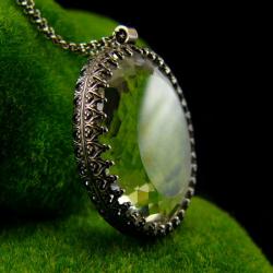 Wyjątkowy naszyjnik z kryształem górskim,srebro - Naszyjniki - Biżuteria