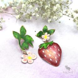 owoc,kolorowe,dwa rożne,artystyczne,na lato - Kolczyki - Biżuteria