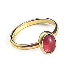 turmalin,złoty pierścionek,złoto,retro,różowy - Pierścionki - Biżuteria
