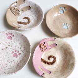 ceramika,miska,kot,łapy - Ceramika i szkło - Wyposażenie wnętrz
