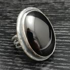 Pierścionki onyks,srebro,elegancki czarny pierścień,klasyczny