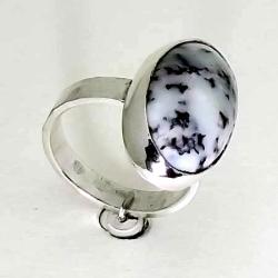 Efektowny pierścionek agat dendrytowy srebro - Pierścionki - Biżuteria