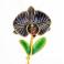 Wisiory storczyk wisior srebrny,wisior emaliowany,kwiaty