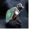 Pierścionki Srebrny pierścionek z zielonym kalcytem