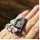 Pierścionki srebrny pierścionek z surowym serafinitem