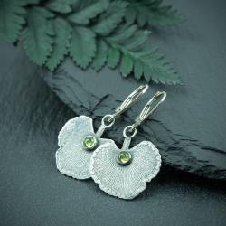 eleganckie,minimalistyczne kolczyki liście,srebro - Kolczyki - Biżuteria