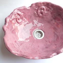 różowa umywalka,umywalka artystyczna,unikatowa - Ceramika i szkło - Wyposażenie wnętrz