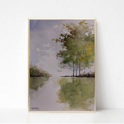 drzewa,nowoczesny obrazek,minimalistyczny,zielony - Obrazy - Wyposażenie wnętrz