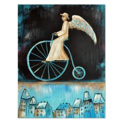 obraz anioł,anioł,anioł na rowerze, - Obrazy - Wyposażenie wnętrz