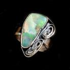 Pierścionki unikatowy pierścionek z opalem,srebro,zielony