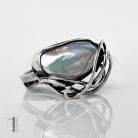 Pierścionki pierścionek srebrny,perła biwa,metalolastyka